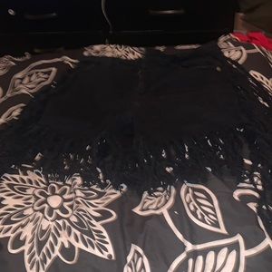 Black cut up short